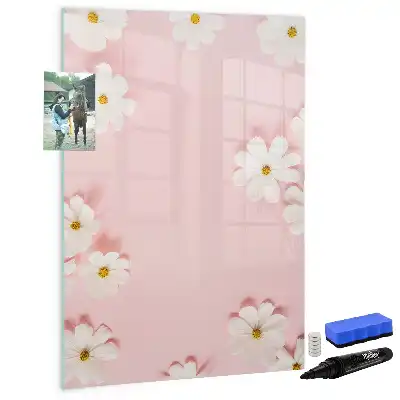 Magnettafel zum Schreiben mit Blumenmotiv