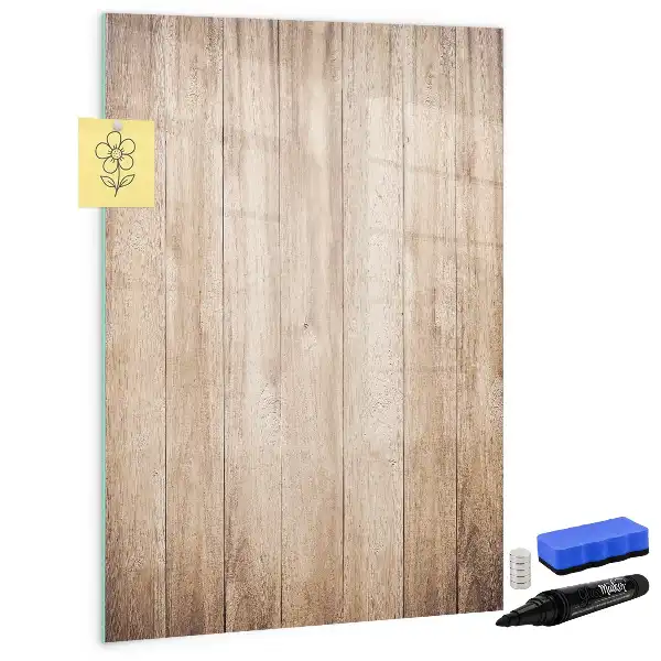 Magnettafel beschreibbar in Optik heller Holzbretter
