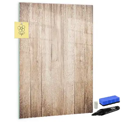 Magnettafel beschreibbar in Optik heller Holzbretter