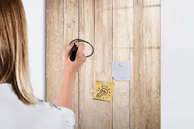Magnettafel beschreibbar in Optik heller Holzbretter