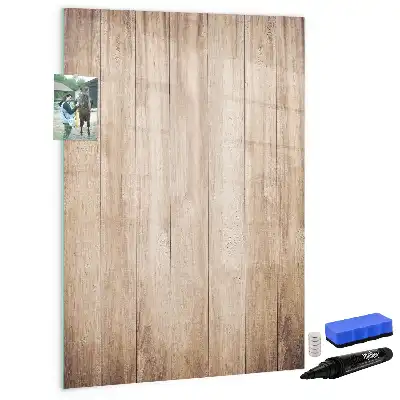 Magnettafel beschreibbar in Optik heller Holzbretter