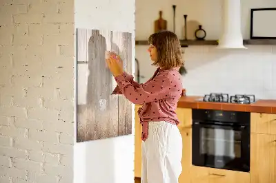 Magnettafel beschreibbar in Optik heller Holzbretter
