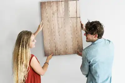 Magnettafel beschreibbar in Optik heller Holzbretter