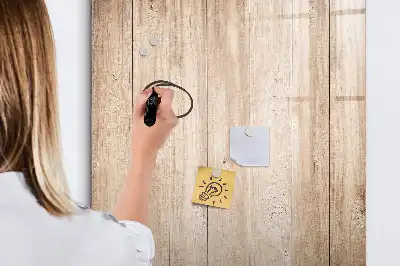 Magnettafel beschreibbar in Optik heller Holzbretter