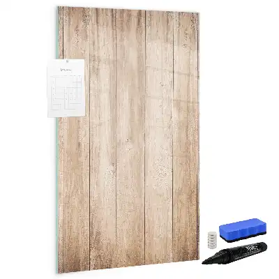 Magnettafel beschreibbar in Optik heller Holzbretter