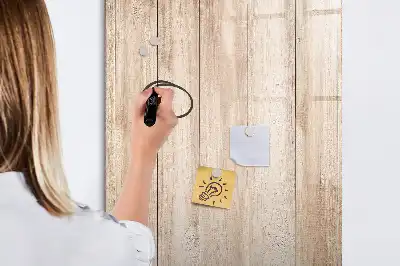 Magnettafel beschreibbar in Optik heller Holzbretter