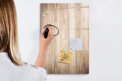 Magnettafel beschreibbar in Optik heller Holzbretter