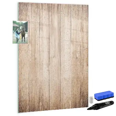 Magnettafel beschreibbar in Optik heller Holzbretter