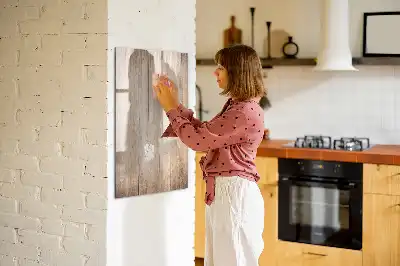 Magnettafel beschreibbar in Optik heller Holzbretter