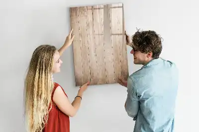 Magnettafel beschreibbar in Optik heller Holzbretter
