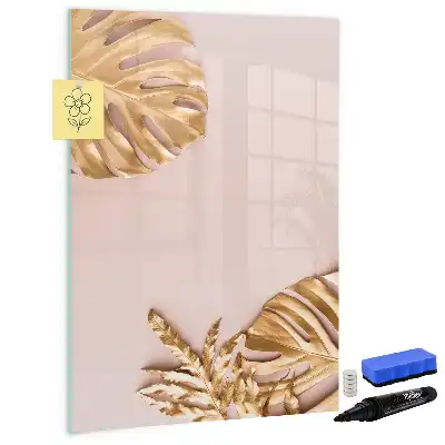 Magnettafel zum Schreiben in Goldene Blätter Optik