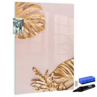 Magnettafel zum Schreiben in Goldene Blätter Optik