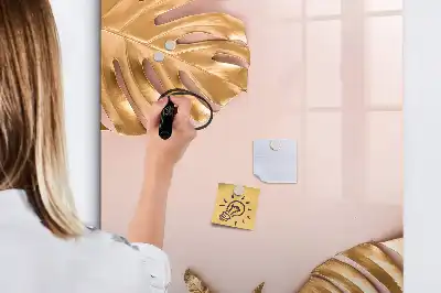 Magnettafel zum Schreiben in Goldene Blätter Optik