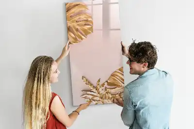 Magnettafel zum Schreiben in Goldene Blätter Optik