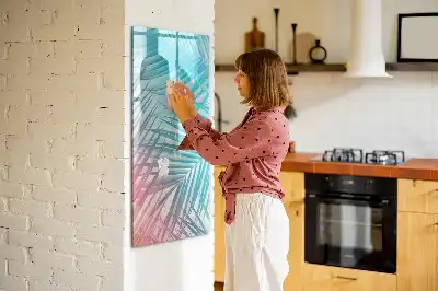 Magnettafel beschreibbar mit Motiv Palmenblätter