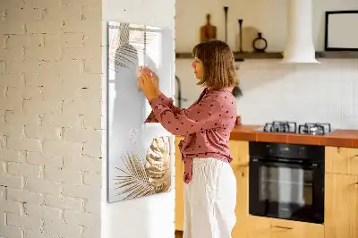 Magnettafel zum Schreiben mit Motiv Goldene Blätter