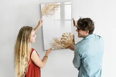 Magnettafel zum Schreiben mit Motiv Goldene Blätter
