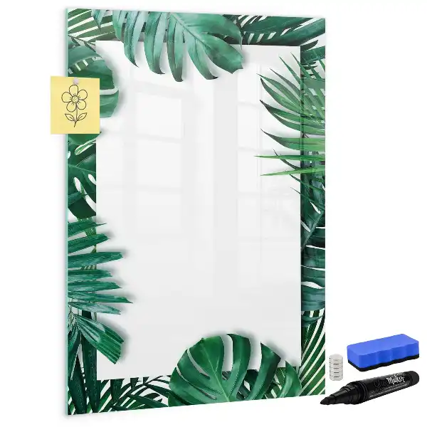 Magnettafel mit Monstera-Rahmen beschreibbar