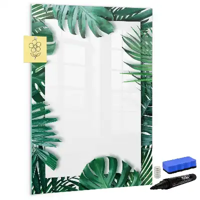 Magnettafel mit Monstera-Rahmen beschreibbar