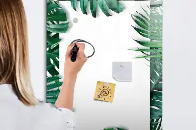 Magnettafel mit Monstera-Rahmen beschreibbar