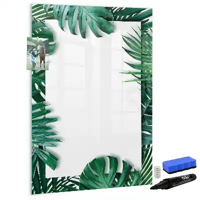 Magnettafel mit Monstera-Rahmen beschreibbar