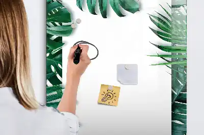 Magnettafel mit Monstera-Rahmen beschreibbar