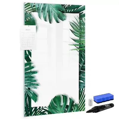 Magnettafel mit Monstera-Rahmen beschreibbar