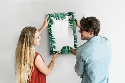 Magnettafel mit Monstera-Rahmen beschreibbar