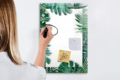 Magnettafel mit Monstera-Rahmen beschreibbar
