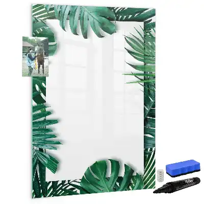 Magnettafel mit Monstera-Rahmen beschreibbar