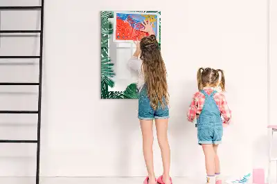Magnettafel mit Monstera-Rahmen beschreibbar