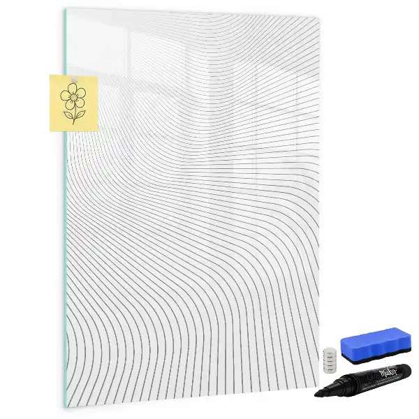 Magnettafel beschreibbar in Grau mit Linien