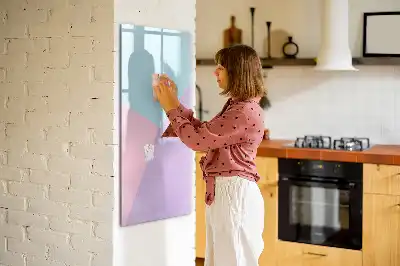 Beschreibbare Magnettafel mit Pastellmuster