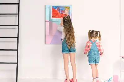 Beschreibbare Magnettafel mit Pastellmuster