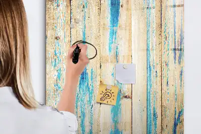 Magnettafel beschreibbar in Antikholz-Optik
