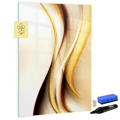 Magnettafel zum Schreiben mit Motiv Goldene Wellen-Abstraktion