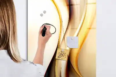 Magnettafel zum Schreiben mit Motiv Goldene Wellen-Abstraktion