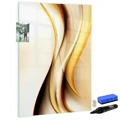 Magnettafel zum Schreiben mit Motiv Goldene Wellen-Abstraktion