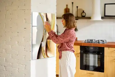 Magnettafel zum Schreiben mit Motiv Goldene Wellen-Abstraktion