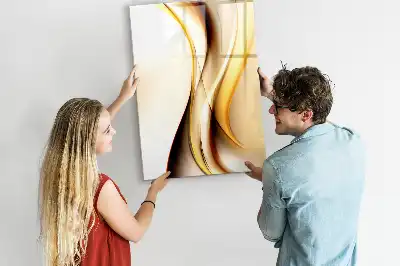 Magnettafel zum Schreiben mit Motiv Goldene Wellen-Abstraktion