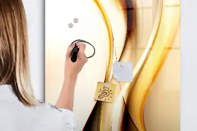 Magnettafel zum Schreiben mit Motiv Goldene Wellen-Abstraktion