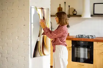 Magnettafel zum Schreiben mit Motiv Goldene Wellen-Abstraktion