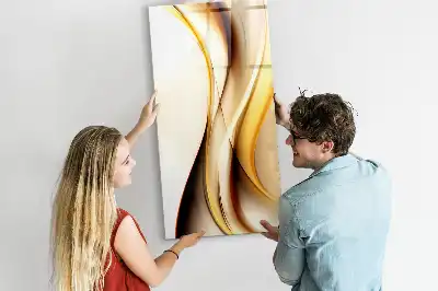 Magnettafel zum Schreiben mit Motiv Goldene Wellen-Abstraktion