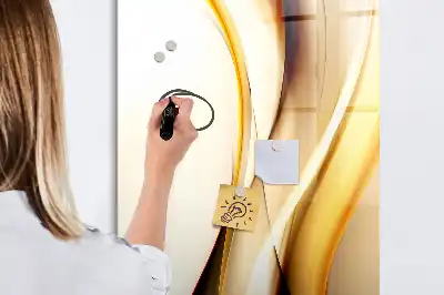 Magnettafel zum Schreiben mit Motiv Goldene Wellen-Abstraktion