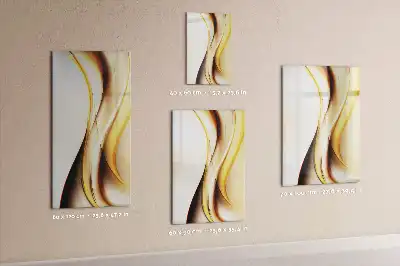 Magnettafel zum Schreiben mit Motiv Goldene Wellen-Abstraktion