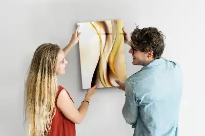 Magnettafel zum Schreiben mit Motiv Goldene Wellen-Abstraktion