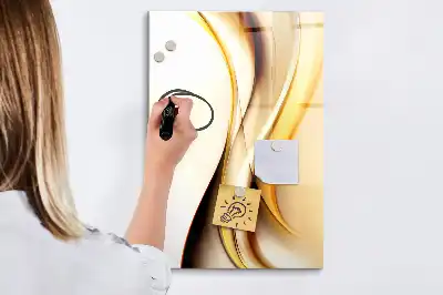 Magnettafel zum Schreiben mit Motiv Goldene Wellen-Abstraktion