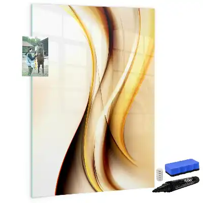 Magnettafel zum Schreiben mit Motiv Goldene Wellen-Abstraktion