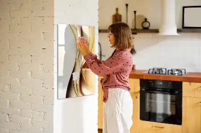Magnettafel zum Schreiben mit Motiv Goldene Wellen-Abstraktion