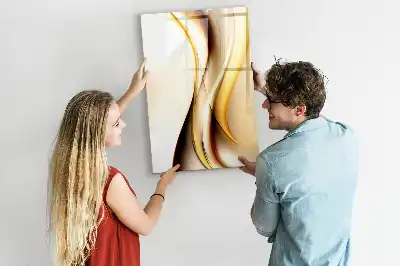 Magnettafel zum Schreiben mit Motiv Goldene Wellen-Abstraktion